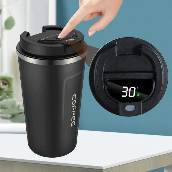 Stainless Steel Coffee Cup With Temperature Display