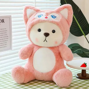 Hoodie Cap Bear Pink Plush Toy