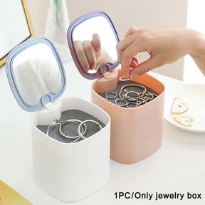 4 Layer Rotating Jewellery Organiser Box With Mirror