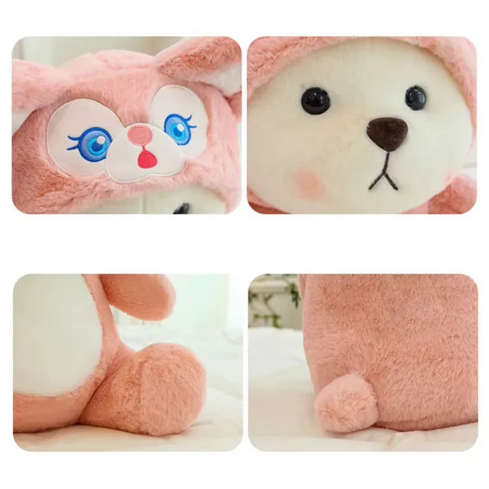 Hoodie Cap Bear Pink Plush Toy