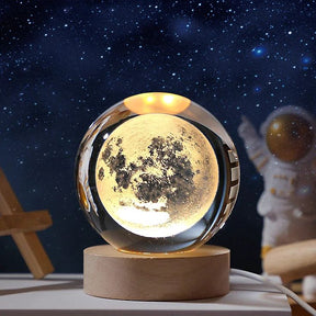 3D Galaxy and Moon Crystal Lamp Ball