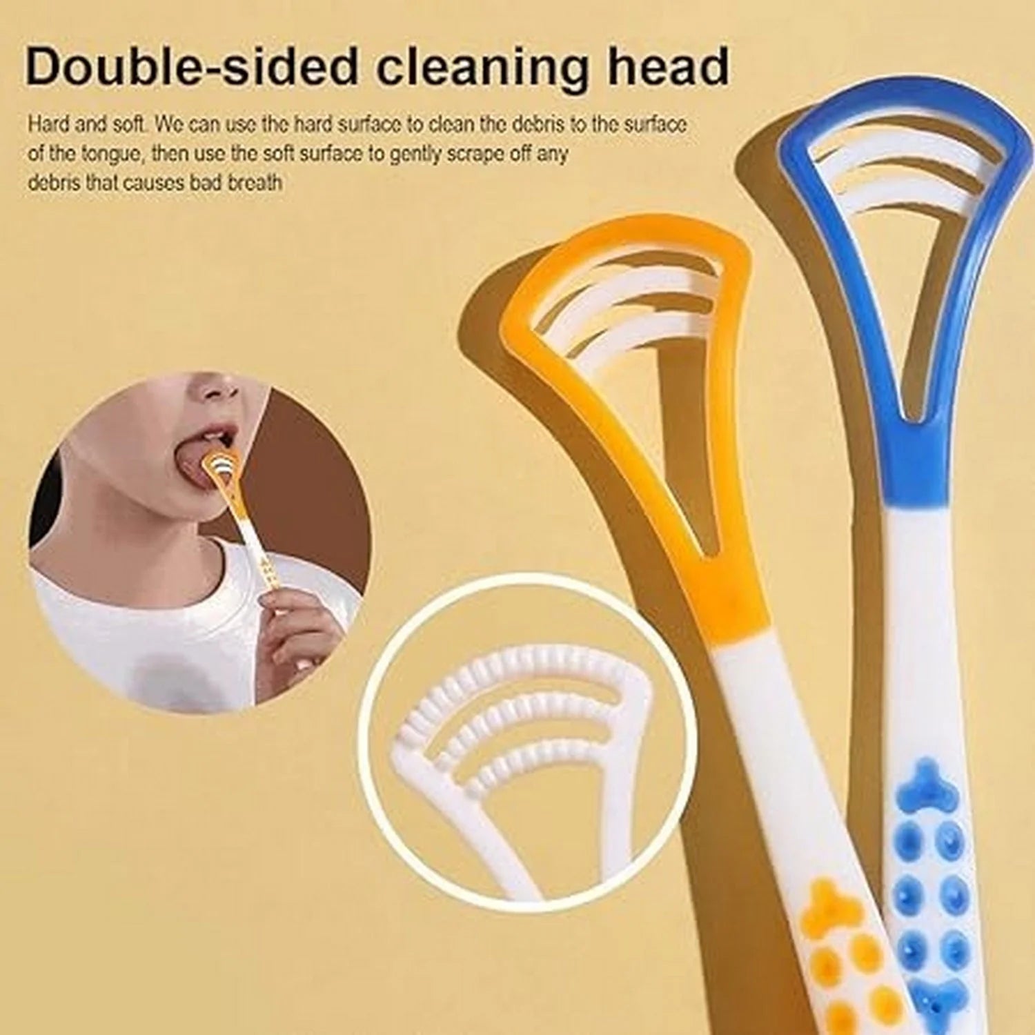 Tongue Scraper Double Head Tongue Cleaner Reduce Bad Breath