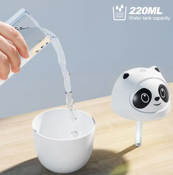 Air Humidifier Cute Panda Aroma Oil Diffuser with Night Light USB Charging Cool