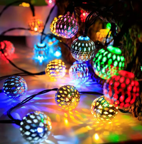 Moroccan Metal Balls String Light (Pack of 10 LED Balls)