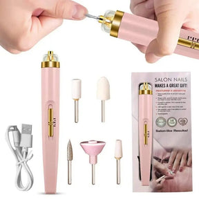 Finishing Touch Flawless Salon Nails Kit, Electronic Nail File And Manicure And Pedicure Tool