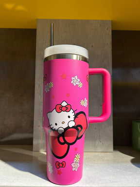 40 Oz Hello Kitty Stanley Dupe Tumbler with Stainless Steel Straw with Lid