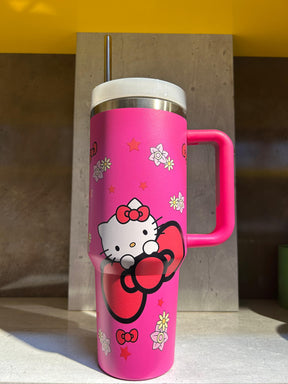 40 Oz Hello Kitty Stanley Dupe Tumbler with Stainless Steel Straw with Lid