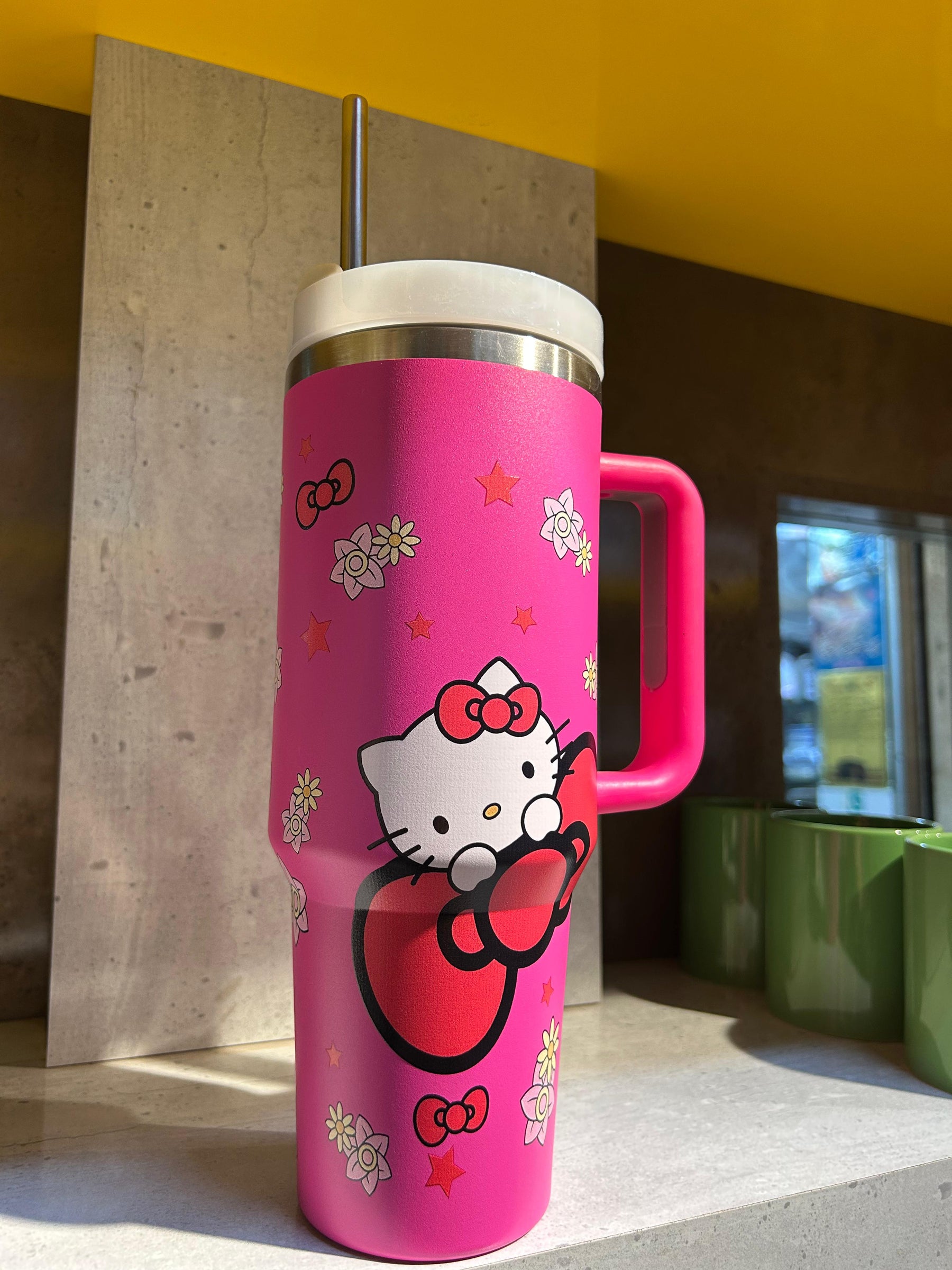 40 Oz Hello Kitty Stanley Dupe Tumbler with Stainless Steel Straw with Lid