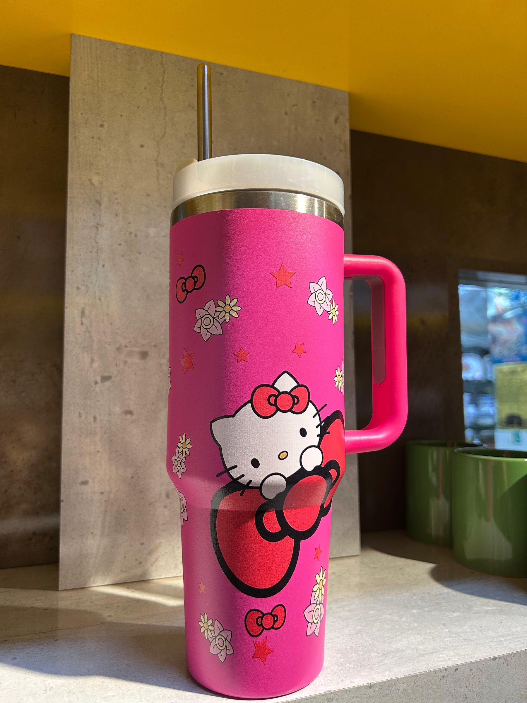 40 Oz Hello Kitty Stanley Dupe Tumbler with Stainless Steel Straw with Lid