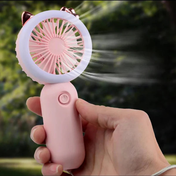 Mini Handheld Fan With LED