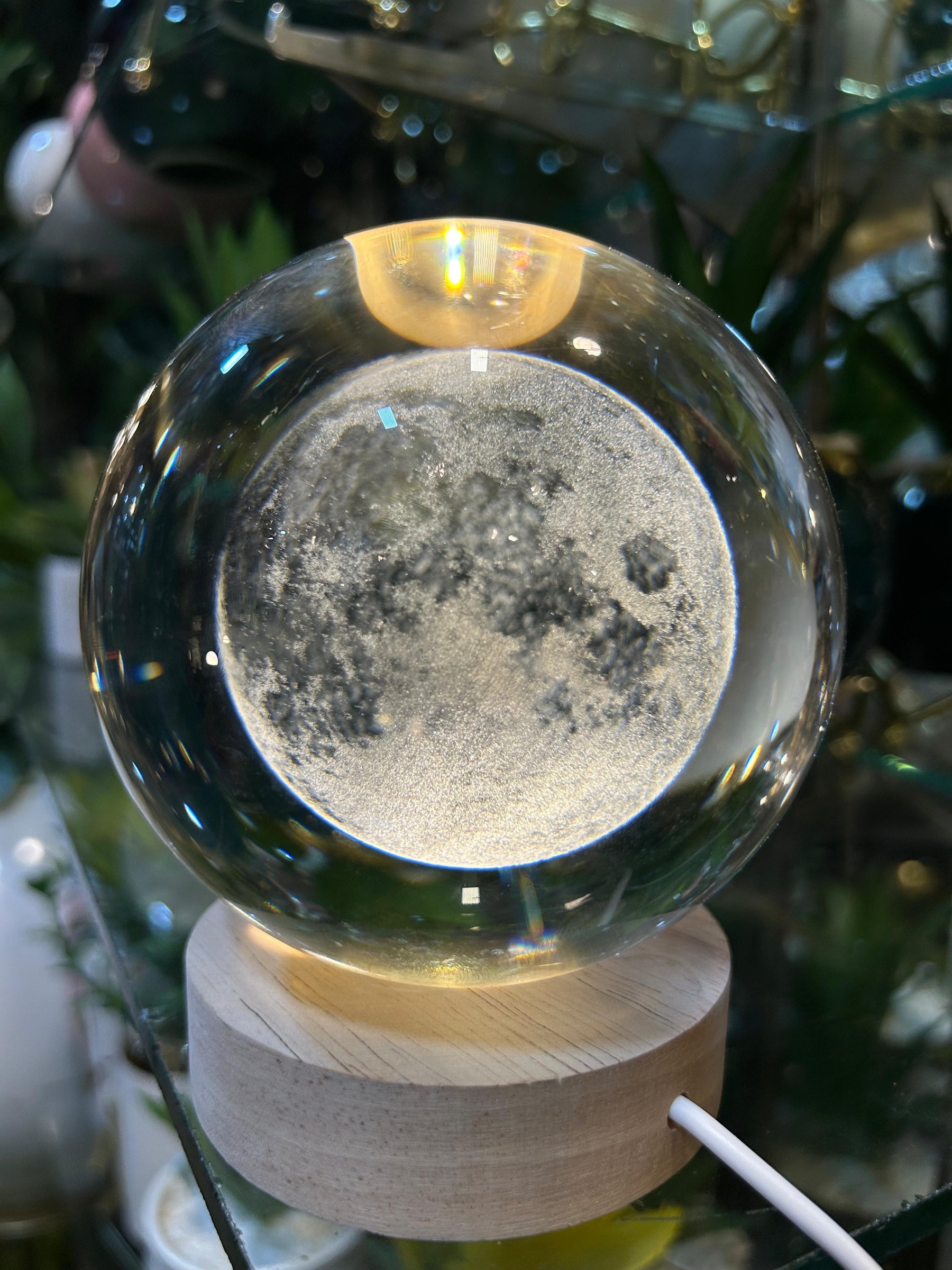 3D Galaxy and Moon Crystal Lamp Ball