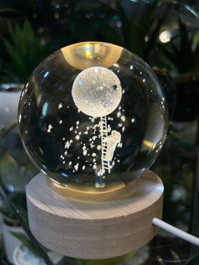 3D Galaxy and Moon Crystal Lamp Ball