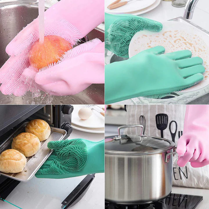 Pair of Silicone Cleaning Gloves