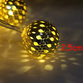 Moroccan Metal Balls String Light (Pack of 10 LED Balls)