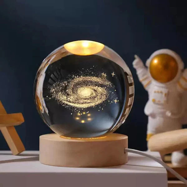 3D Galaxy and Moon Crystal Lamp Ball