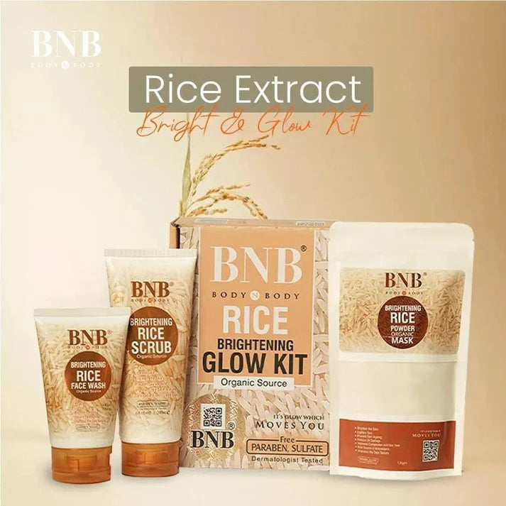 BNB Whitening Rice Extract Bright & Glow Kit