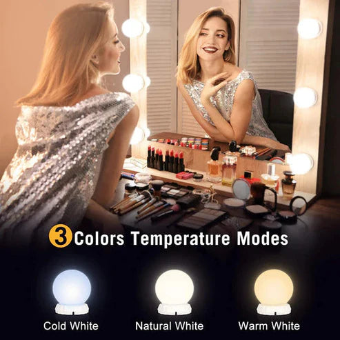 Hollywood Style Led Vanity Mirror Lights Kit with 10 Dimmable Light Bulbs for Makeup Dressing Table (No Mirror Included)