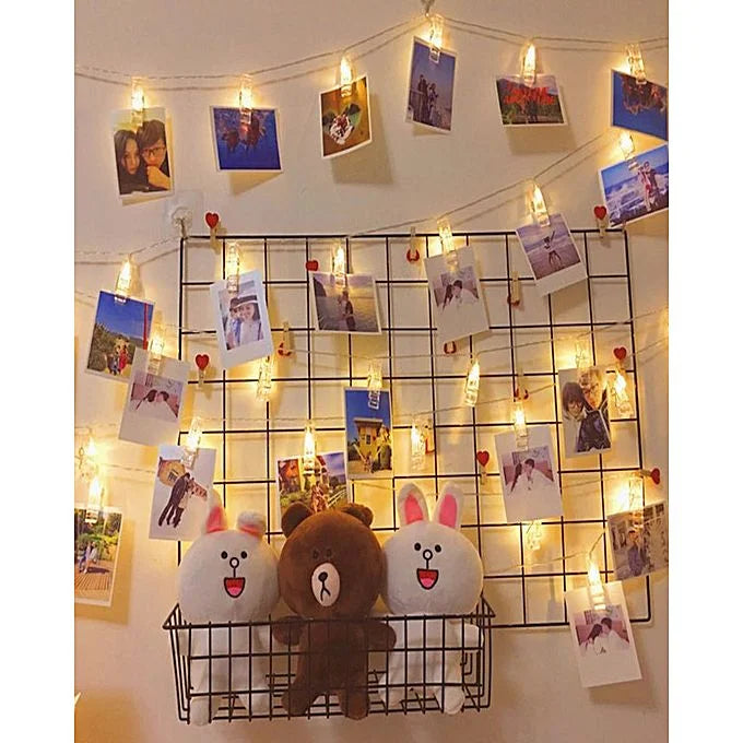 LED Photo Clip String Lights, Battery Operated / Warm Light