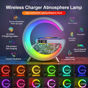 G Shape Lamp With Bluetooth & Wireless Charging