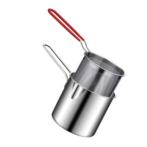 Stainless Steel Deep Fryer Frying Pot With Strainer