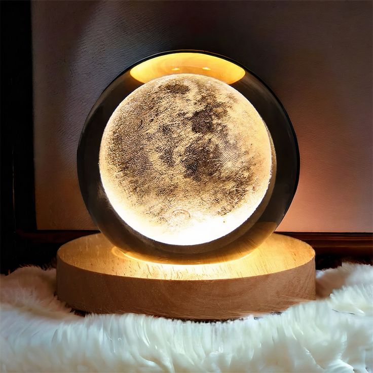 3D Galaxy and Moon Crystal Lamp Ball