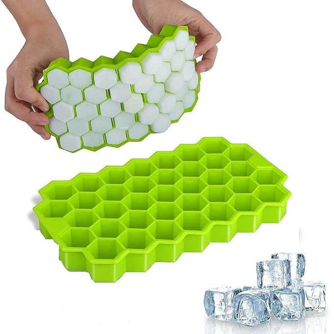 Silicone Ice Cube Tray with Lid - Honey Comb Push Pop Mini Ice Cube Molds