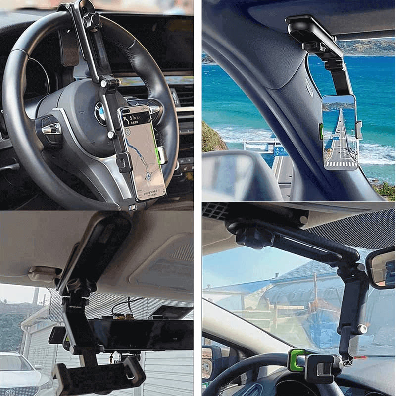 Universal Car Sun Visor Phone Holder 360 Degree Rotation