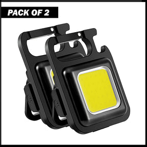 Pack of 2 Portable Multifunctional Super Bright COB Rechargeable Keychain Lights