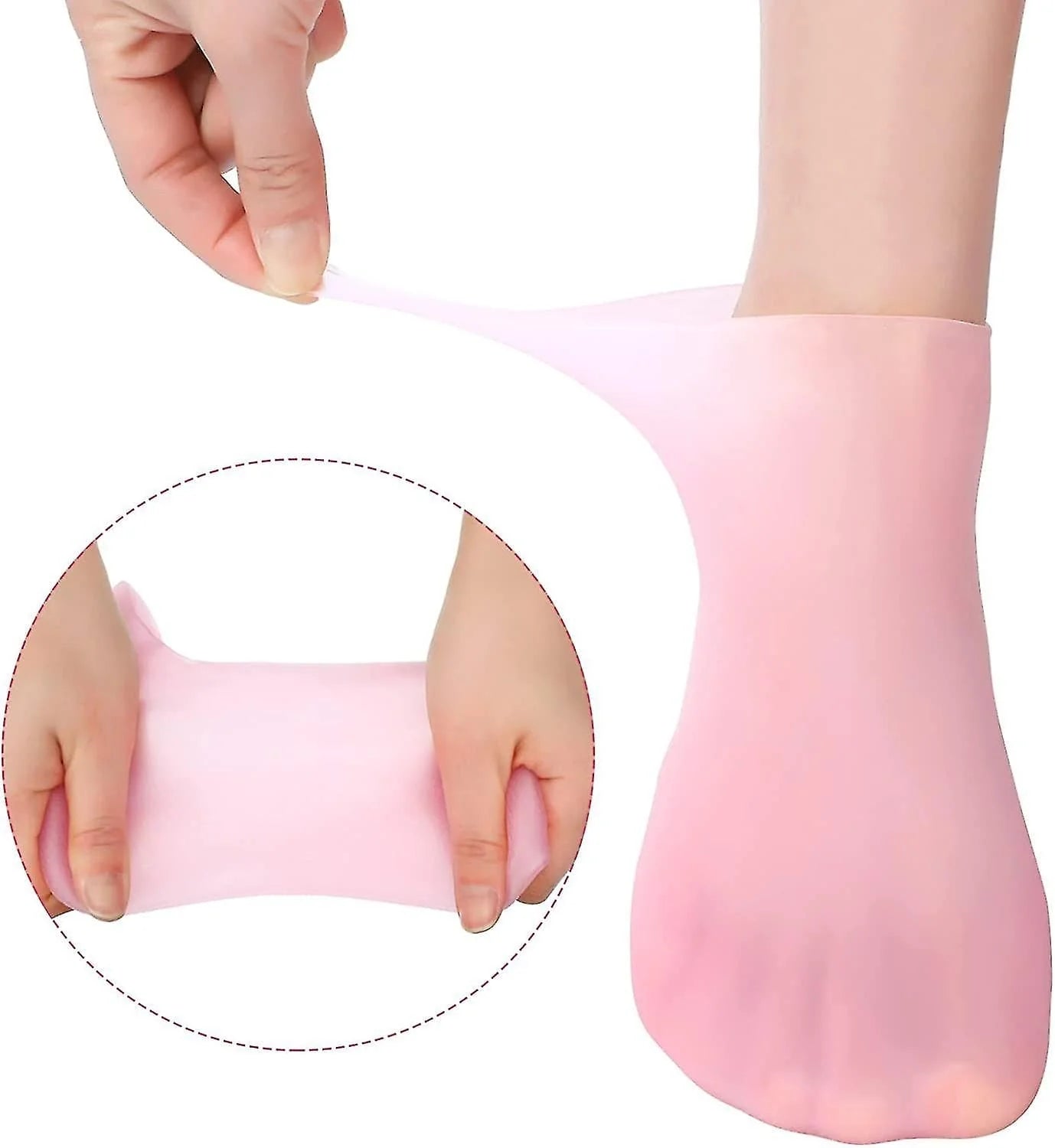 1 Pair Silicone Socks Silicone Gel Sock Silicone Moisturizing Sock Silicone Heel Sock