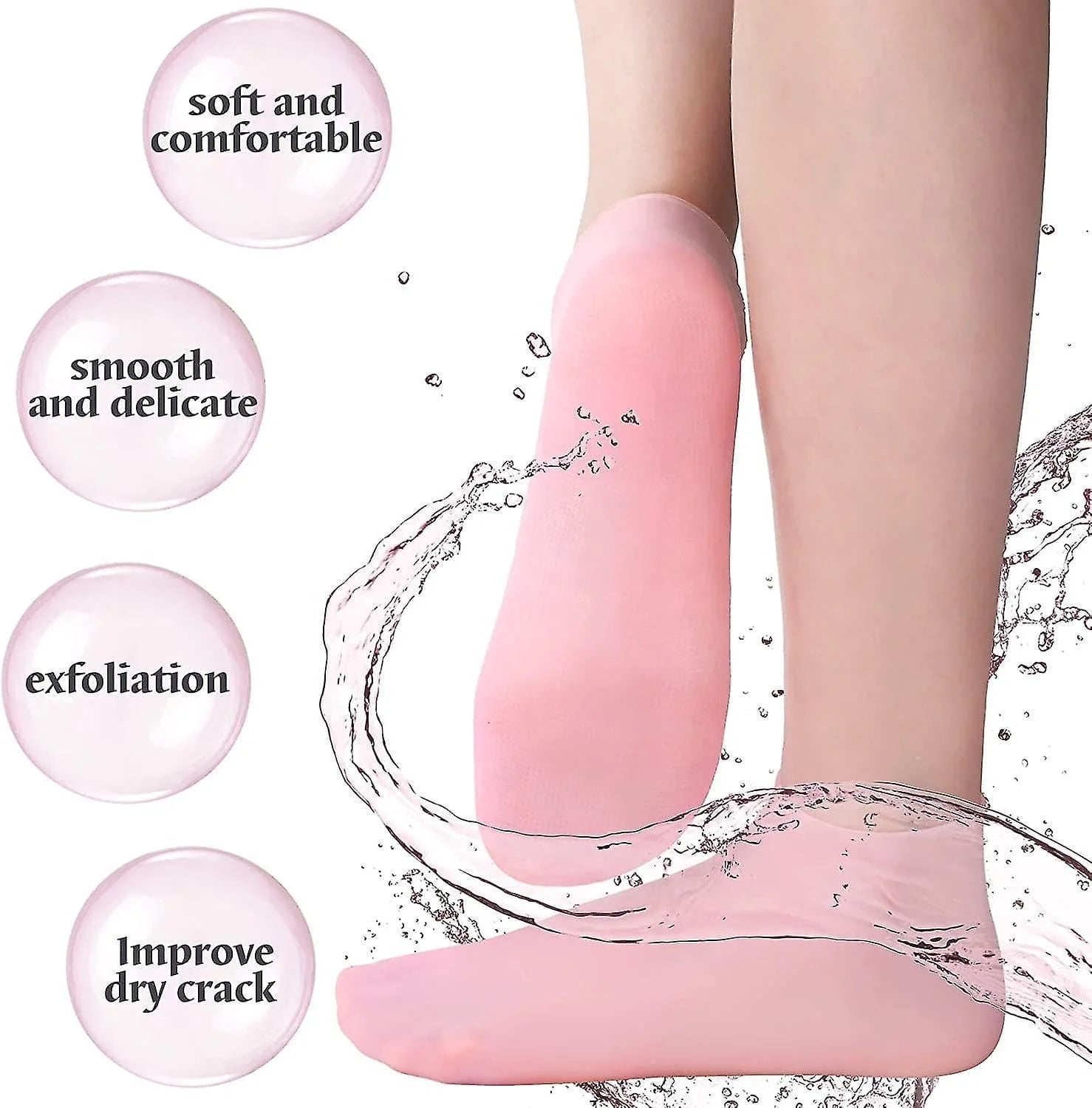 1 Pair Silicone Socks Silicone Gel Sock Silicone Moisturizing Sock Silicone Heel Sock