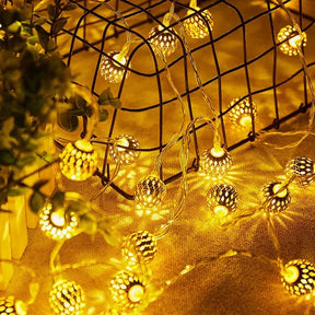 Moroccan Metal Balls String Light (Pack of 10 LED Balls)