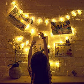 LED Photo Clip String Lights, Battery Operated / Warm Light