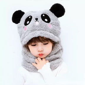 2 Pcs Premium Quality Winter Cute Children Cartoon Scarf Hats