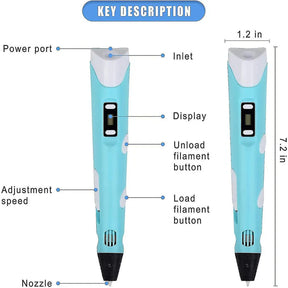 Intelligent 3d Pen With Led Display