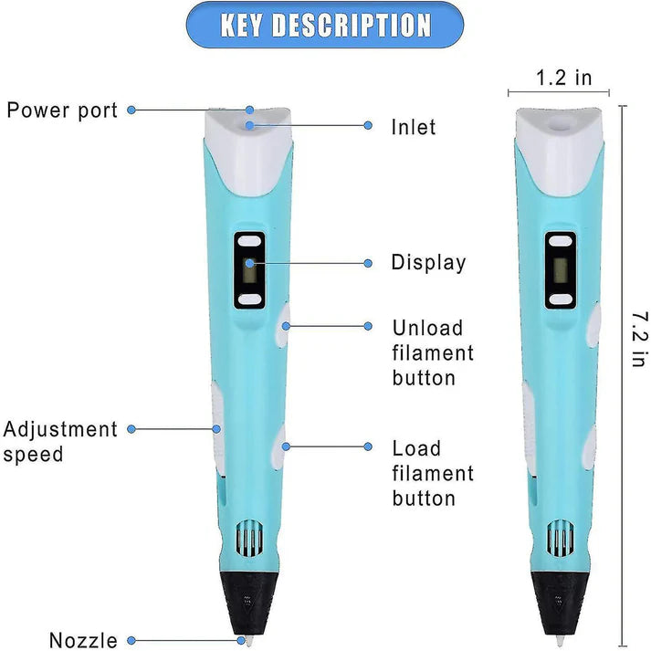 Intelligent 3d Pen With Led Display