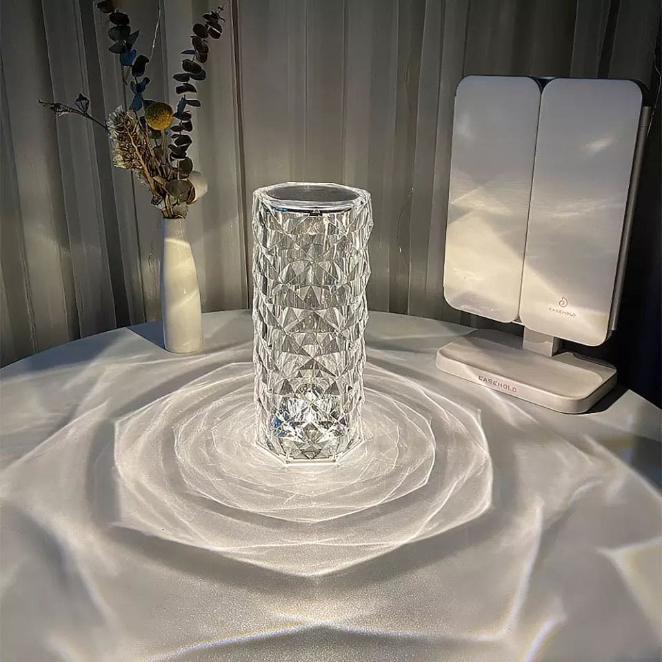 Rose Crystal Table Lamp - Elegant Design and Soothing Light for Relaxing Atmosphere - 16 Color LED - Remote and Touch Control | Modern Home Decor