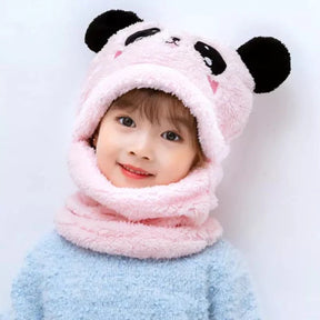 2 Pcs Premium Quality Winter Cute Children Cartoon Scarf Hats