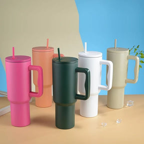 40oz/1200ml Tumbler with Handle and Straw [Stanley Dupe]